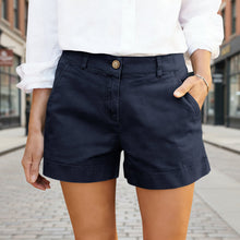 Load image into Gallery viewer, Women's High-Waisted Twill Cotton Bermuda Shorts
