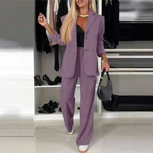 Load image into Gallery viewer, Casual Printed Suit Set for Women – Geometric Long Sleeve Two Piece Outfit
