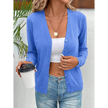 Load image into Gallery viewer, Women’s V‑Neck Button‑Down Cardigan Knit Sweater
