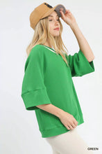 Load image into Gallery viewer, Umgee Ribbed Knit Top with Contrast Trim
