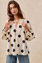 Load image into Gallery viewer, BiBi Polka Dot Exaggerated Balloon Sleeves Blouse

