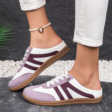Load image into Gallery viewer, Women's Slip-On Half Slipper Sneakers | Color-Block Striped Casual Shoes in 3 Colors | EU 36–43
