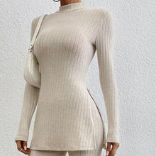 Load image into Gallery viewer, Women’s Ribbed V‑Neck Top &amp; Pants Set
