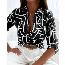 Load image into Gallery viewer, Women’s Printed Long-Sleeve Lapel Shirt | Casual Elegant Blouse
