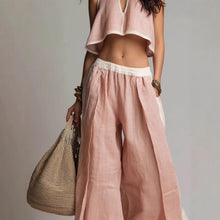 Load image into Gallery viewer, Sleeveless V-Neck Two-Piece Set – Solid Color Lounge &amp; Casual Outfit
