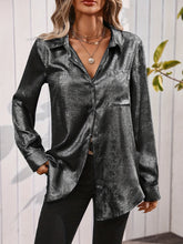 Load image into Gallery viewer, Satin Minimalist Long Sleeve Shirt
