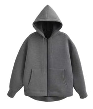 Load image into Gallery viewer, Winter Zipper High Street Double Pocket Oversized Loose Sweater - # BOAA13510008
