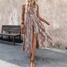 Load image into Gallery viewer, Women's Printed V-Neck Sleeveless Jumpsuit – Vacation Chic
