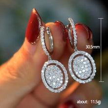 Load image into Gallery viewer, White Gold Oval Earrings - Stylish Elegance for Every Occasion
