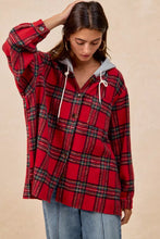 Load image into Gallery viewer, BiBi Brushed Plaid Hooded Jacket
