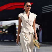 Load image into Gallery viewer, Women’s Elegant Sleeveless Waist-Cinching Two Piece Suit Set
