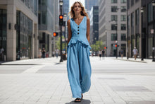 Load image into Gallery viewer, Ruffled Tank Top &amp; Draping Wide-Leg Pants Set – 6 Colors, S–3XL
