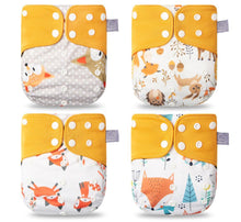Load image into Gallery viewer, Modern Eco-friendly Diaper New 4pcs/set Washable Coffee Mesh Cloth Diaper Cover Adjustable Nappyies For Kids
