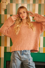 Load image into Gallery viewer, BiBi Chunky Knit Sweater with Flower Detail Sleeves
