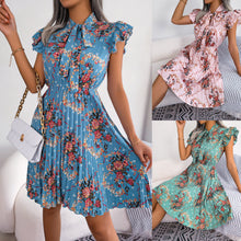 Load image into Gallery viewer, 🌸 Dignified Flowers Lace-Up Waist Pleated Maxi Skirt
