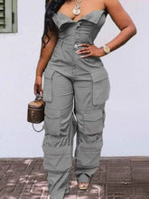 Load image into Gallery viewer, Tube Snap Down : Cargo Jumpsuit
