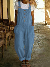 Load image into Gallery viewer, Women's Vintage High-Waist Straight-Leg Overalls – Sleeveless Suspender Jumpsuit
