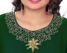 Load image into Gallery viewer, Elegant Hand-Embroidered Georgette Chiffon Kaftan

