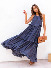 Load image into Gallery viewer, Romantic Ruffled Sleeveless Tiered Maxi Dress with Pockets Elegant &amp; Chic Statement Beautiful Design Dress
