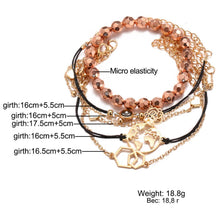 Load image into Gallery viewer, Boho Rose Map Bracelets &amp; Bangles for Women Bohemian Round  Charm Bracelet Set Fashion Multilayer Accessories Luxury Jewelry
