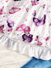 Load image into Gallery viewer, Children's Butterfly Print Top and Flare Pants Set
