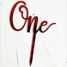 Load image into Gallery viewer, Acrylic One Cake Topper Top Cake One Cake Topper Birthday Cake Topper Double Sided For Anniversaries And Parties  Birthday Party Cupcake Toppers Flags Wedding Baby Shower Supplies Lovely Baking Dessert Decorations
