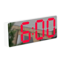 Load image into Gallery viewer, Acrylic/Mirror Alarm Clock LED Digital Clock Voice Control Snooze Time Temperature Display Night Mode Digital Alarm Clock, LED Bedside Clock with 6-Level Brightness Dual Alarm Adjustable Volume with 3 Alarm Sound Alarm Clock for Bedroom Office

