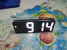 Load image into Gallery viewer, Acrylic/Mirror Alarm Clock LED Digital Clock Voice Control Snooze Time Temperature Display Night Mode Digital Alarm Clock, LED Bedside Clock with 6-Level Brightness Dual Alarm Adjustable Volume with 3 Alarm Sound Alarm Clock for Bedroom Office
