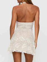 Load image into Gallery viewer, Floral Lace Halter Deep V-Neck : Bodycon Dress
