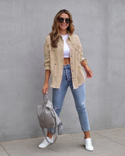 Load image into Gallery viewer, Fashion Ripped Shirt Jacket Female Autumn And Spring Casual Tops Womens Clothing
