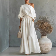 Load image into Gallery viewer, Cropped Off-Shoulder Top &amp; Pants Two-Piece Set – 8 Colors, S–5XL
