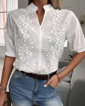 Load image into Gallery viewer, 🌸 Women's V-Neck Stand Collar Embroidered Lace Blouse
