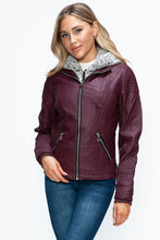 Load image into Gallery viewer, Women Warm Sleek Dual-Zipper Layered Jacket with Cozy Fuzzy Hood Urban Chic &amp; Comfortable Jacket
