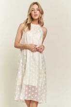 Load image into Gallery viewer, Applique Pearl Detail Grecian Neck Midi Dress For Women, Elegant Grecian Neck Dress with Applique Pearl Detailing for Formal Occasions &amp; Galas
