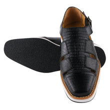 Load image into Gallery viewer, Adam Mens Fisherman Lizard Print Genuine Leather Buckle Closure Sandals
