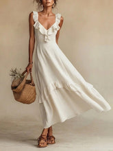 Load image into Gallery viewer, Sleeveless Ruffle Detail High-Waist Maxi Dress – 7 Colors, S–3XL
