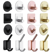Load image into Gallery viewer, Adhesive Wall Hooks Mounted Door Key Cloth Coat Bathroom Robe Hanger Kitchen Hardware Rack Shelf Bag Hook Organizer For Hanging  Bathroom Toilet Sticky Hook
