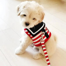 Load image into Gallery viewer, Adjustable Dog Collar Harness Leash Creative Navy Suit Style Chest Strap Rope Cats Dog Harness Leash Cute Design Chest Coverage Rope for Small Medium Dogs Cats
