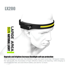 Load image into Gallery viewer, Adjustable Rechargeable LED Induction USB Headlamp  Lightweight Head Lamp Head Torch 5 Lighting Modes Flashlight   For Camping Hiking Running Outdoor Adults Kids
