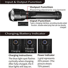 Load image into Gallery viewer, Adjustable Rechargeable Tactical Flashlight USB LED  Super Bright Zoomable IPX65 Waterproof Portable Torchlight Flash Lamp USB Charging For Hiking Camping Running Fishing
