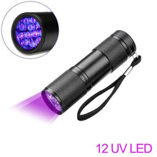 Load image into Gallery viewer, Adjustable Rechargeable UV Flashlight Black Light 21LED 12LED Handheld Portable Torch Light Ultraviolet Flashlight Detector Flashlight Torch For Bed Bug Dog Urine Pet Stains Matching With Pet Odor Eliminator
