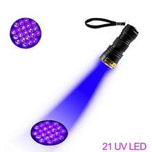 Load image into Gallery viewer, Adjustable Rechargeable UV Flashlight Black Light 21LED 12LED Handheld Portable Torch Light Ultraviolet Flashlight Detector Flashlight Torch For Bed Bug Dog Urine Pet Stains Matching With Pet Odor Eliminator
