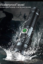 Load image into Gallery viewer, Adjustable Rechargeable  Waterproof LED Flashlights Rechargeable High Lumens Torchlight Zoomable Torch USB Charging Waterproof 5 Modes With Power Display For Camping Hiking Outdoor Emergency
