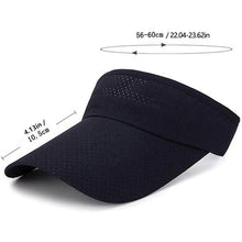 Load image into Gallery viewer, Adjustable Summer Breathable Hats Men Women Sun Protection Sports Golf Tennis Visor Hat Adjustable Visor UV Protection Top Empty Solid Sports Outdoor Running Sunscreen Strong Cap
