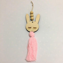 Load image into Gallery viewer, Adorable Sleepy Eye Eyelash Kids Room Decoration Crafts Wood  Wall Hanging Stars Decorative Beads Tassel Photography Props Gift For Kids Bedroom Decor Makeup Sticker For Girls Room Wall Art
