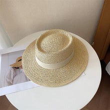 Load image into Gallery viewer, Adult Summer Straw Hat Fashion Casual Beach Fedora Hat Wide Brim Straw Hat Luxury Fedora Summer Packable Sun Hat Lightweight Women Beach Sun Hat Breathable Sun Hats For Women 56-58cm
