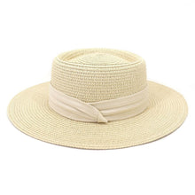 Load image into Gallery viewer, Adult Summer Straw Hat Fashion Casual Beach Fedora Hat Wide Brim Straw Hat Luxury Fedora Summer Packable Sun Hat Lightweight Women Beach Sun Hat Breathable Sun Hats For Women 56-58cm
