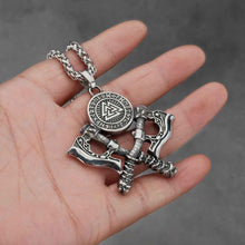 Load image into Gallery viewer, Men's Stainless Steel Axe Pendant Necklace - Double Axe Design
