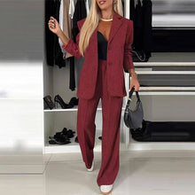 Load image into Gallery viewer, Casual Printed Suit Set for Women – Geometric Long Sleeve Two Piece Outfit
