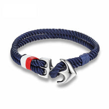 Load image into Gallery viewer, High Quality Anchor Bracelets  Charm Nautical Survival Rope Chain Paracord Bracelet Male Wrap Metal Sport Hooks For Men
